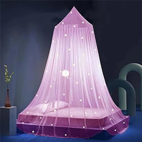 Stars Bed Canopy Glow in The Dark, Bed Canopy for Girls Mosquito Net - Picture 7 of 14